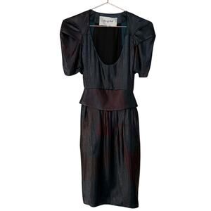 Rare Edition Rue Du Mail Special Occasion Peplum Midi Dress Size 40 ( 8 ) Paris